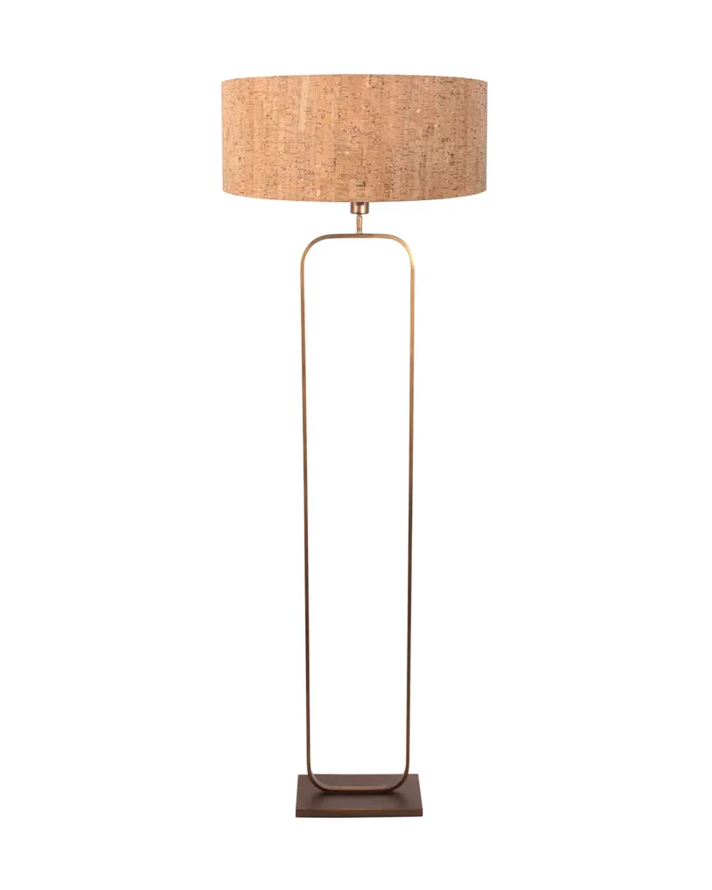 Stang Stehlampe aus Metall und Kork, Bronze in Bronze, Ansicht 3