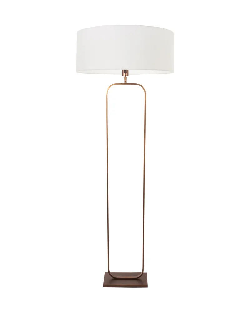 Stang Stehlampe aus Metall und Leinen, Bronze in Bronze, Ansicht 1