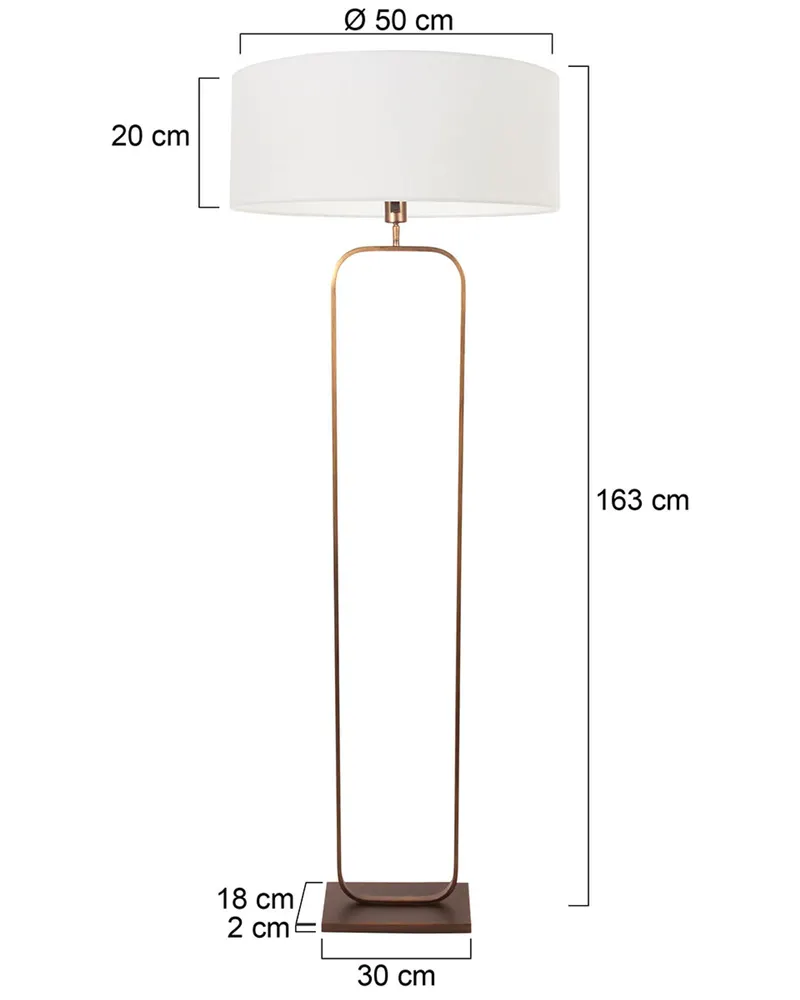 Stang Stehlampe aus Metall und Leinen, Bronze in Bronze, Ansicht 2