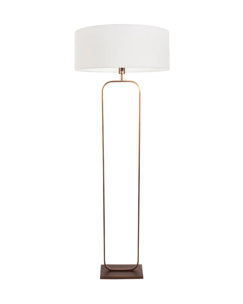 Stang Stehlampe aus Metall und Leinen, Bronze in Bronze, Ansicht 3