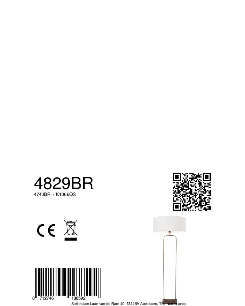 Stang Stehlampe aus Metall und Leinen, Bronze in Bronze, Ansicht 9