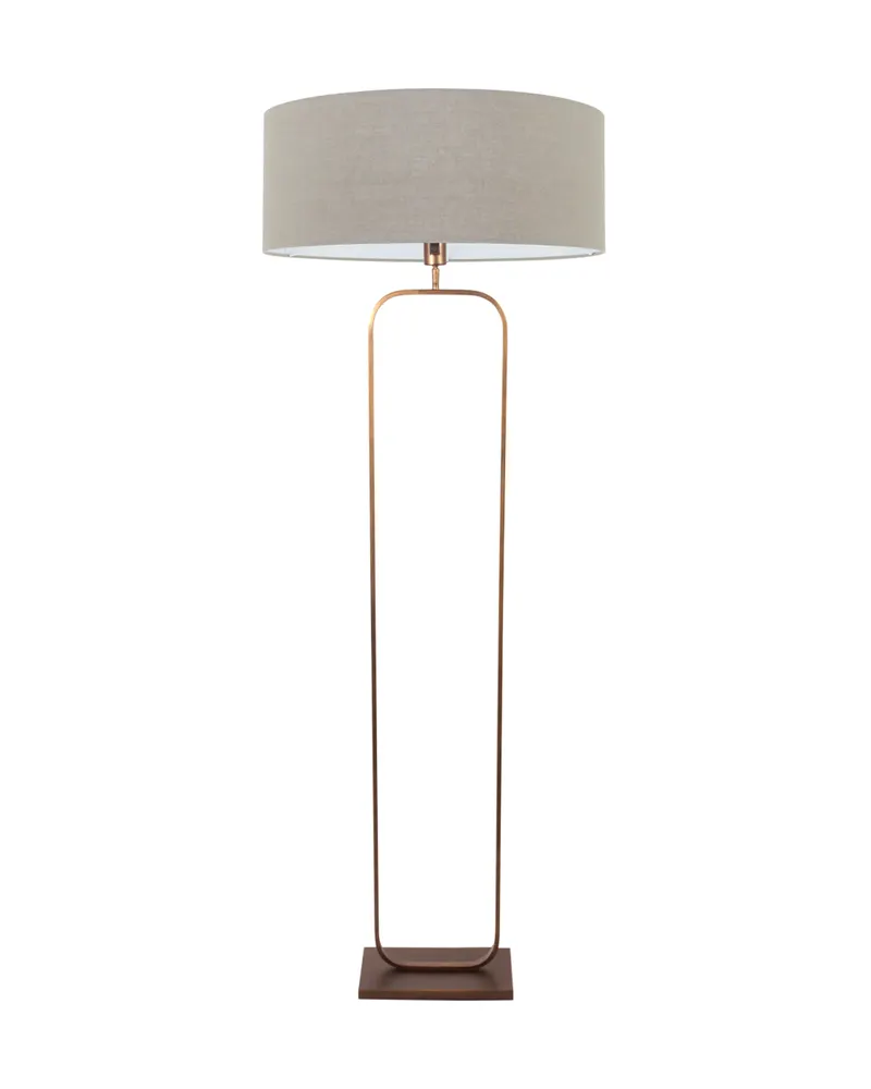 Stang Stehlampe aus Metall und Leinen, Bronze