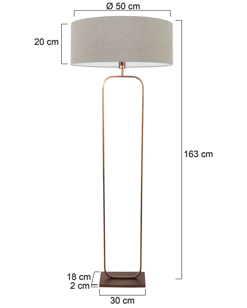 Stang Stehlampe aus Metall und Leinen, Bronze in Bronze, Ansicht 3