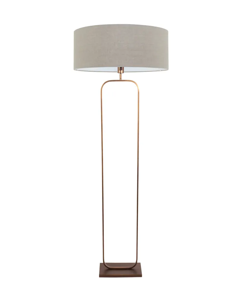 Stang Stehlampe aus Metall und Leinen, Bronze in Bronze, Ansicht 4