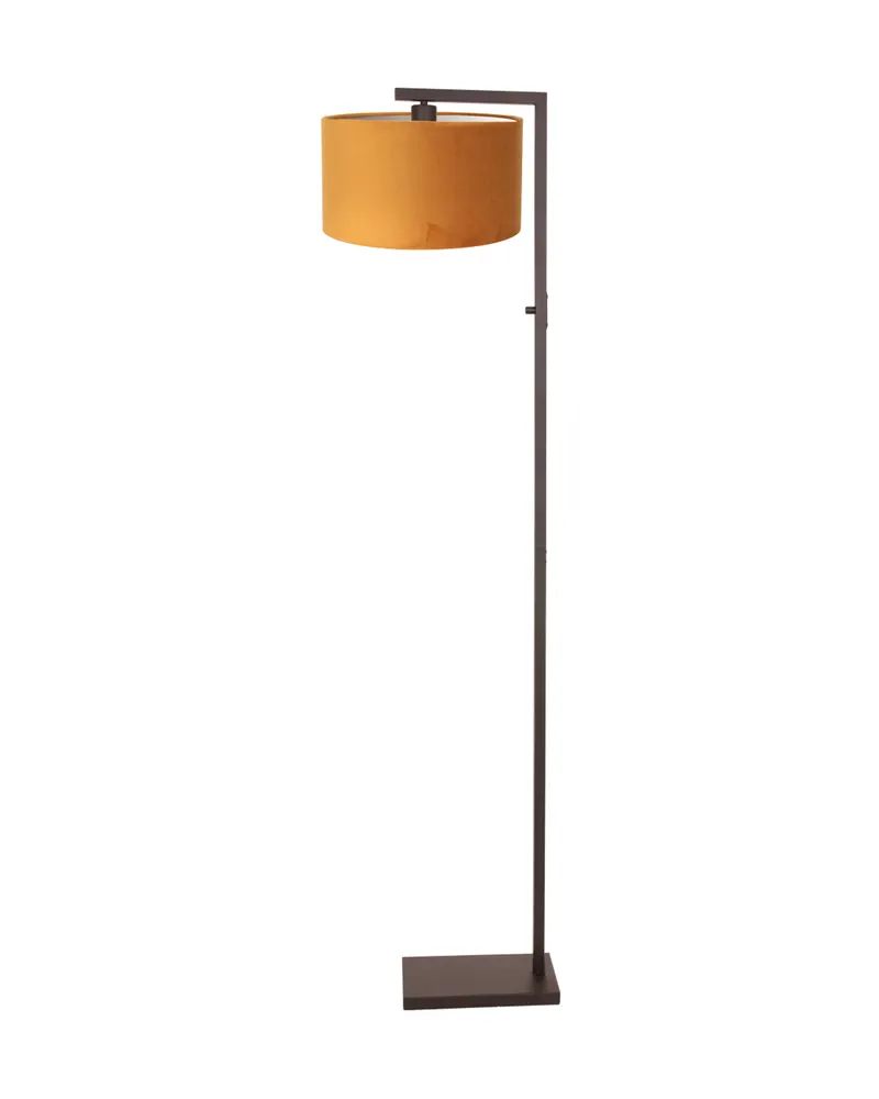 Stang Stehlampe aus Metall und Veloursstoff, Kakao