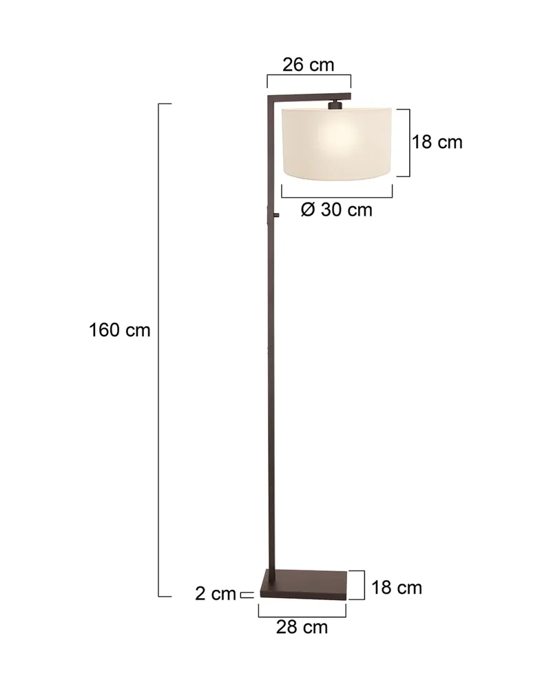 Steinhauer Stang Stehlampe aus Metall und Leinen, Kakao in Kakao, Ansicht 9
