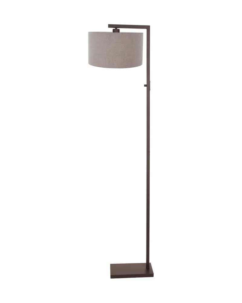 Stang Stehlampe aus Leinen und Metall, Kakao