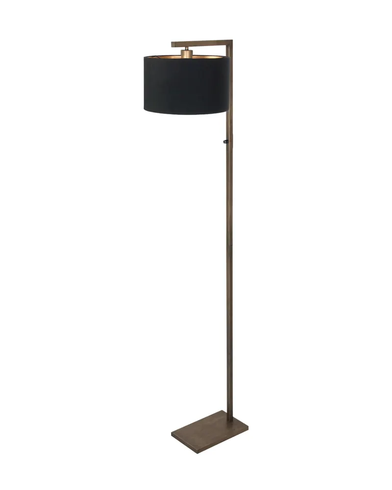 Stang Stehlampe aus Leinen und Metall, Bronze in Bronze, Ansicht 1