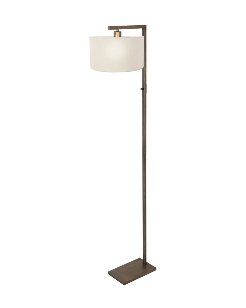 Stang Stehlampe aus Leinen und Metall, Bronze in Bronze, Ansicht 1