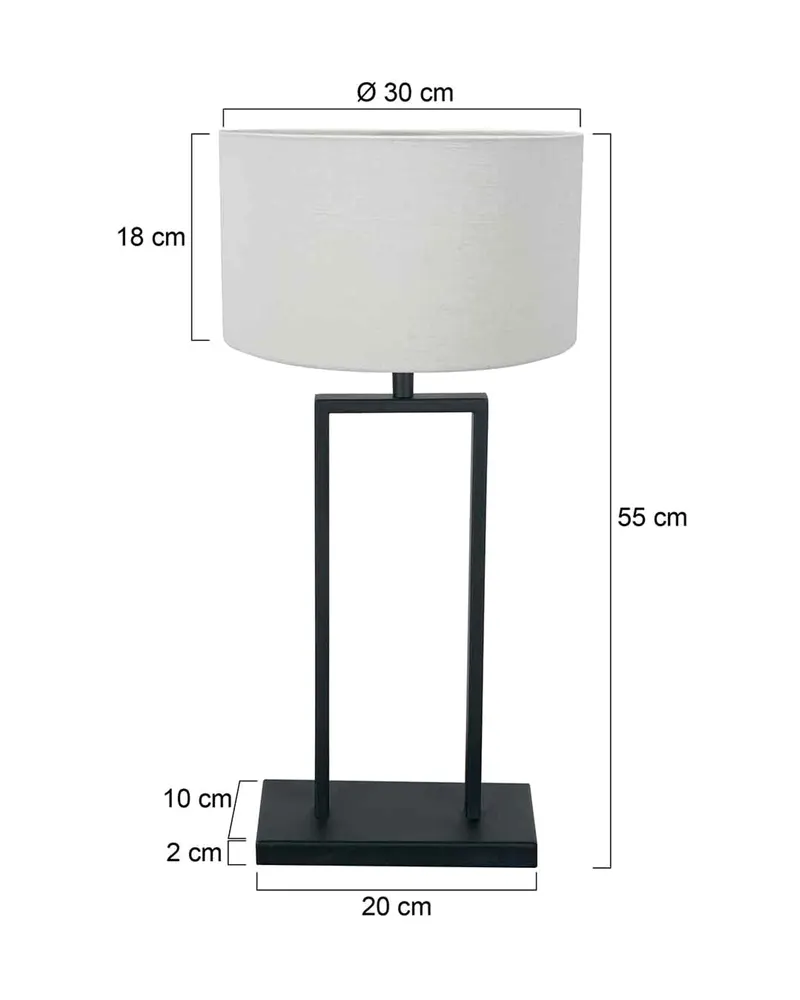 Steinhauer Stang Tischlampe aus Leinen und Metall in Schwarz, Ansicht 15