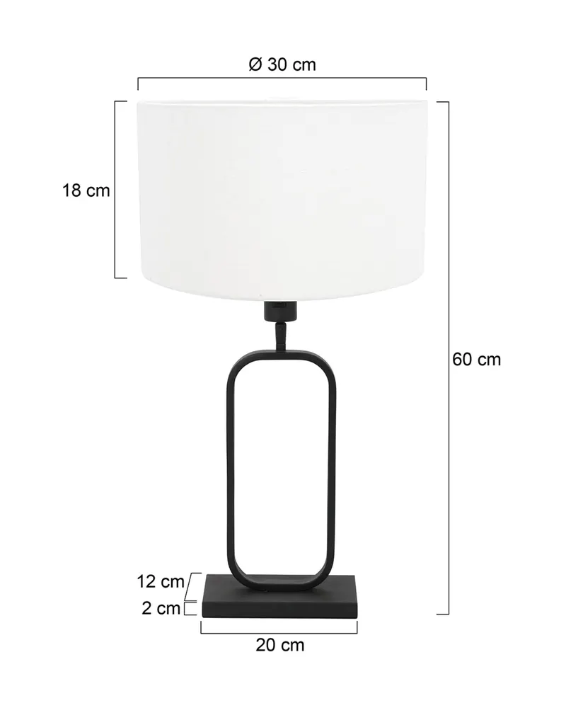 Steinhauer Stang Tischlampe aus Leinen und Metall, Schwarz in Schwarz, Ansicht 2