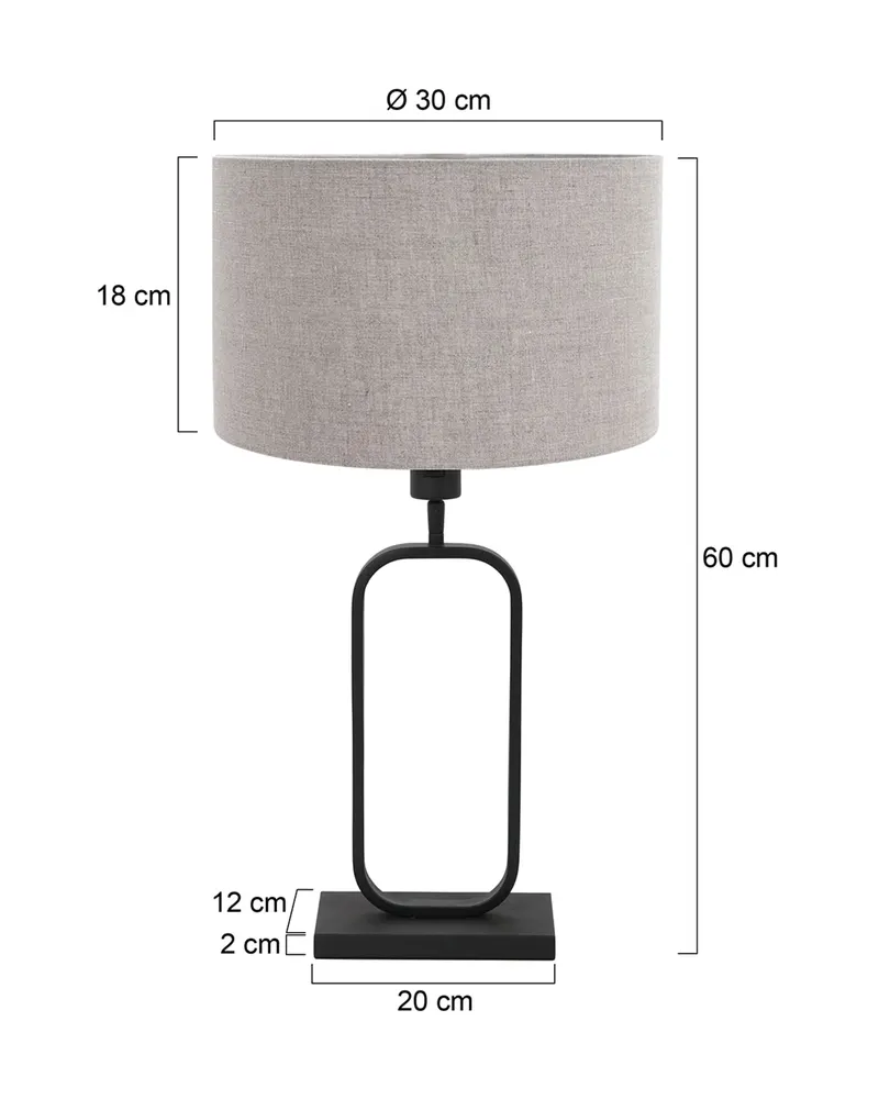 Steinhauer Stang Tischlampe aus Leinen und Metall, Grau in Grau, Ansicht 2