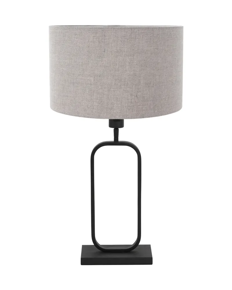 Steinhauer Stang Tischlampe aus Leinen und Metall, Grau in Grau, Ansicht 3