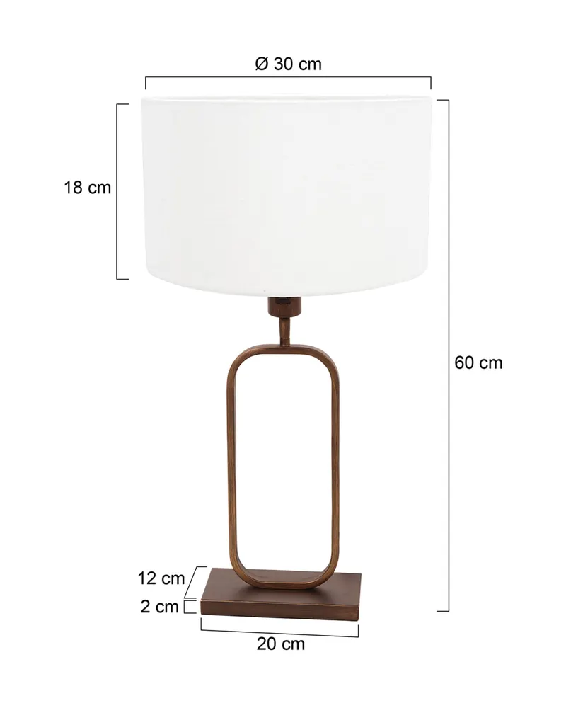 Stang Tischlampe aus Leinen und Metall, Bronze in Bronze, Ansicht 2
