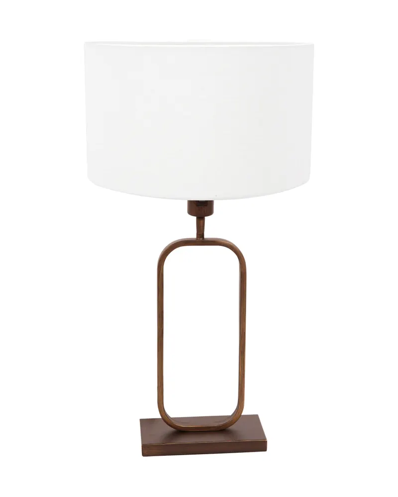 Stang Tischlampe aus Leinen und Metall, Bronze in Bronze, Ansicht 3