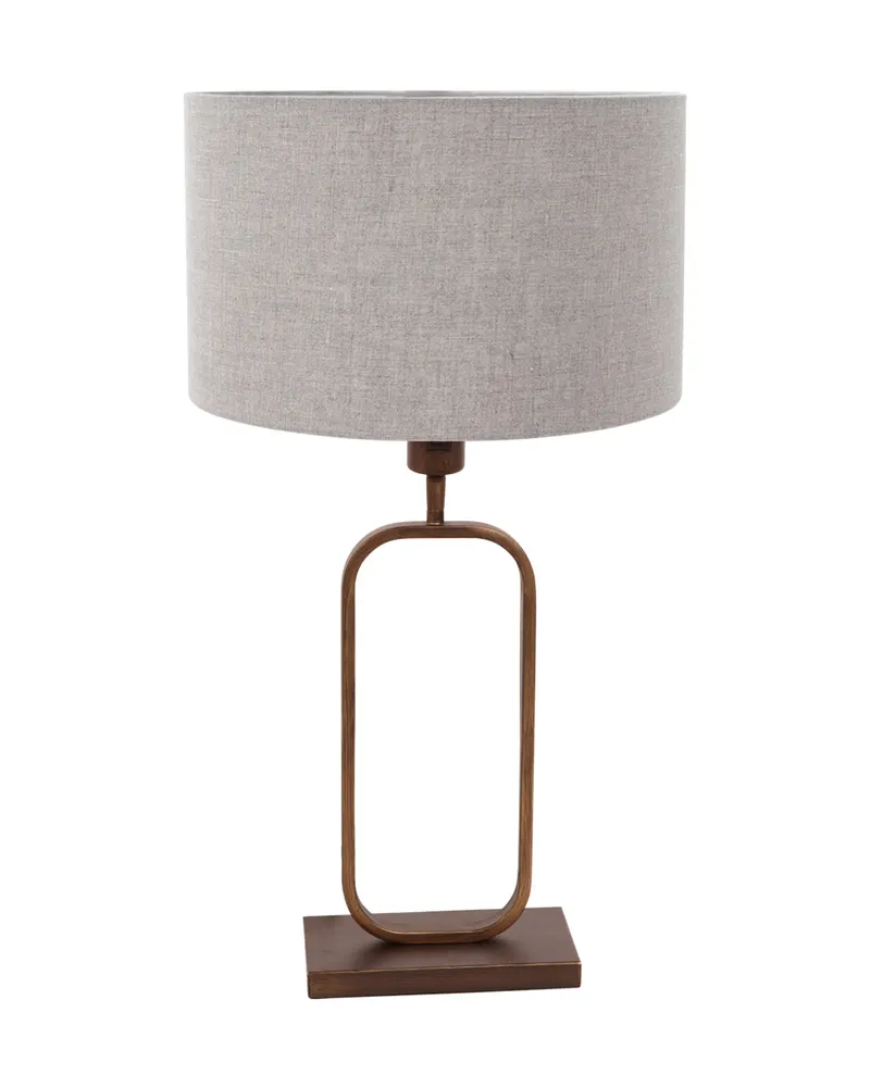 Stang Tischlampe aus Leinen und Metall, Bronze in Bronze, Ansicht 3