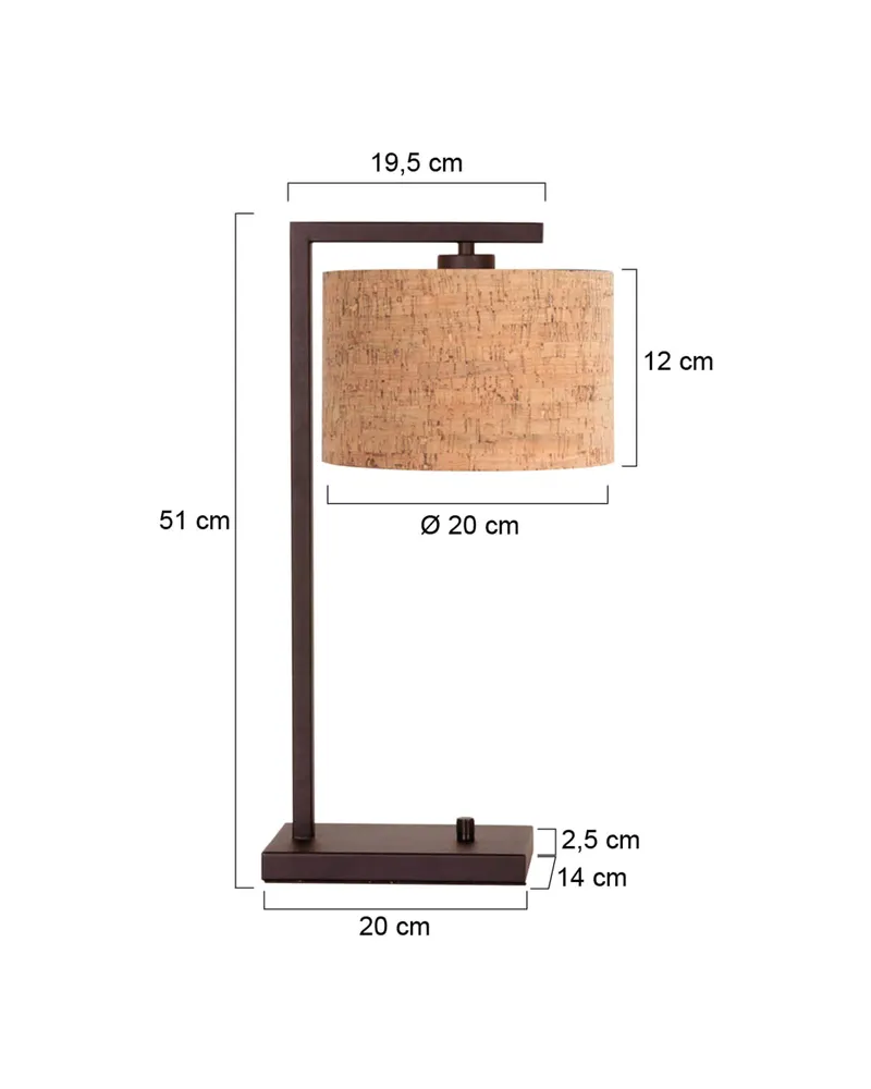 Stang Tischlampe aus Kork und Metall, Kakao-Beige in Kakao, Beige, Ansicht 2
