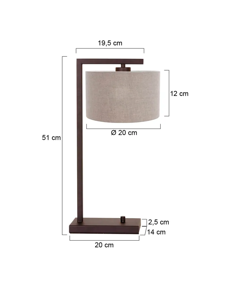 Steinhauer Stang Tischlampe in Kakao und Grau in Kakao, Ansicht 3
