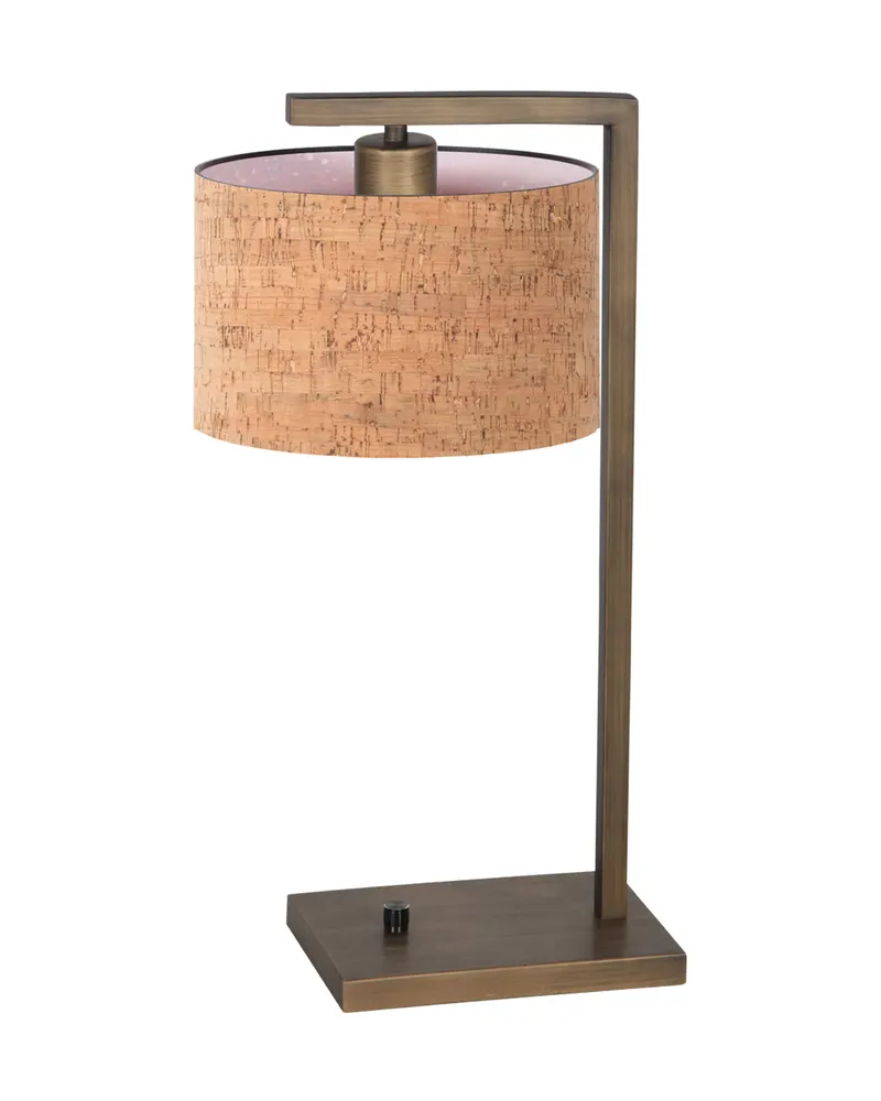 Stang Tischlampe aus Metall und Kork in Beige, Bronze, Ansicht 2