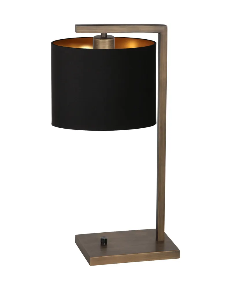 Stang Tischlampe aus Metall und Leinen in Bronze, Gold, Schwarz, Ansicht 2