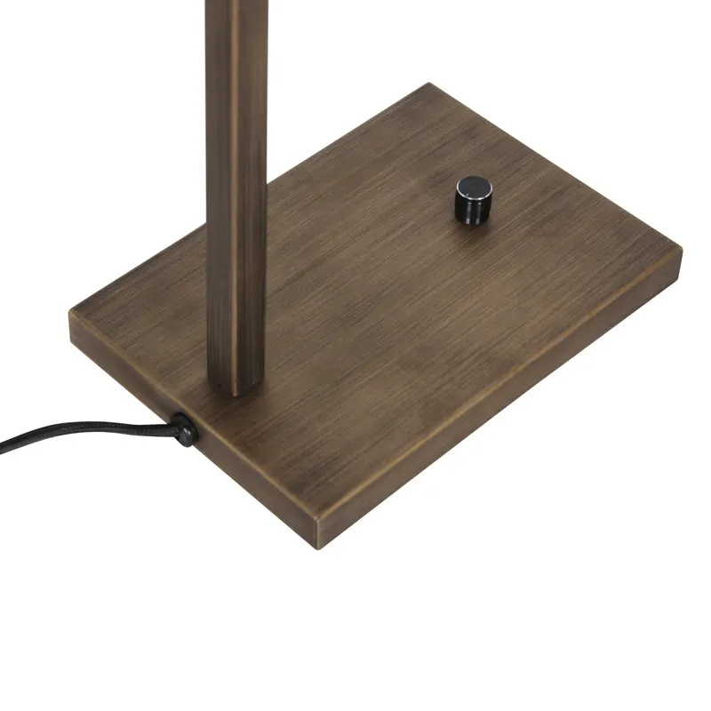 Stang Tischlampe aus Metall und Leinen in Bronze, Grau, Ansicht 3