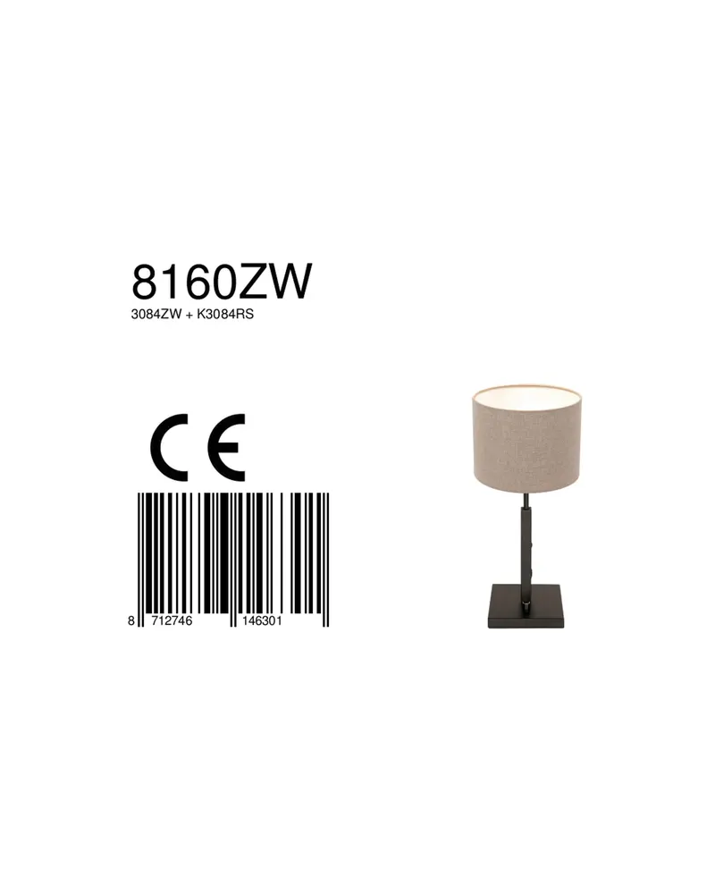 Stang Tischlampe in Grau mit E27-Fassung in Grau, Ansicht 14