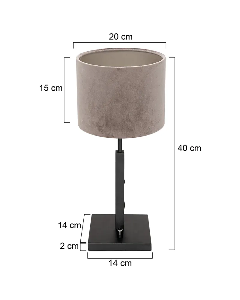 Stang Tischlampe in Grau und Schwarz mit E27-Fassung in Grau, Ansicht 6