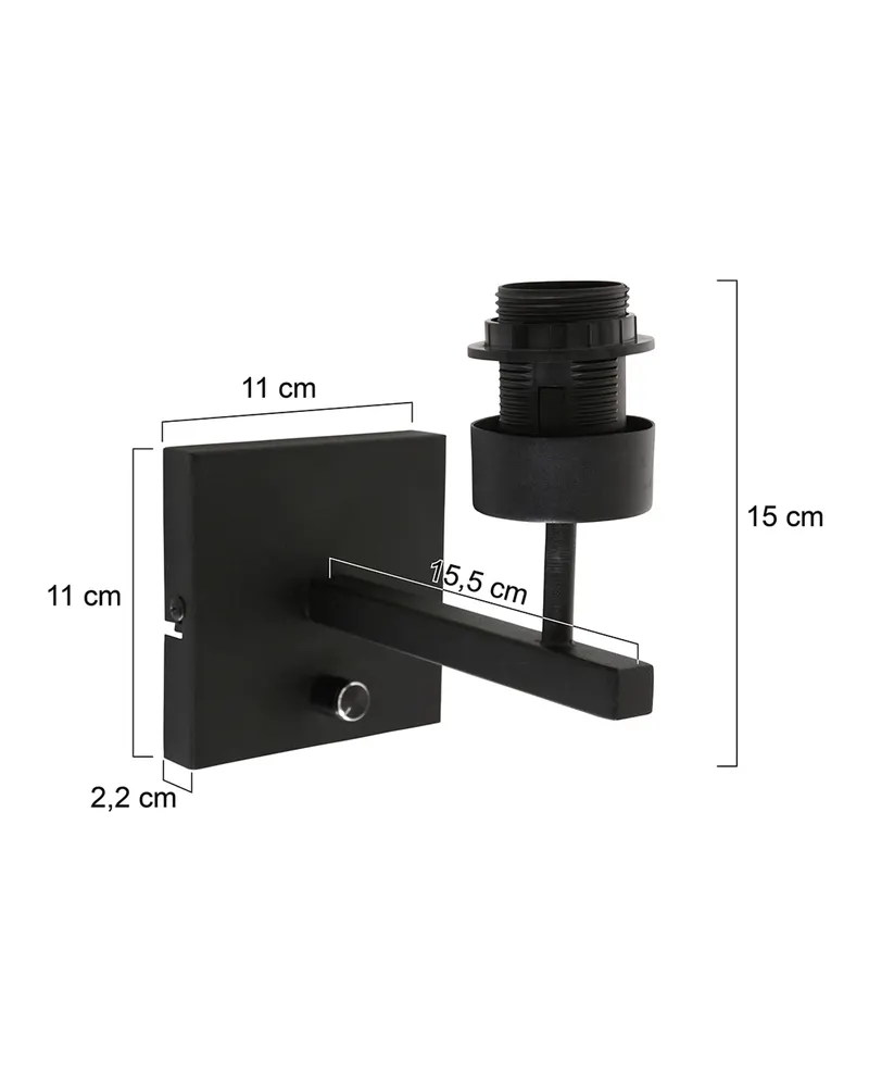 Stang Wandleuchte mit E27-Fassung in Schwarz, Ansicht 9