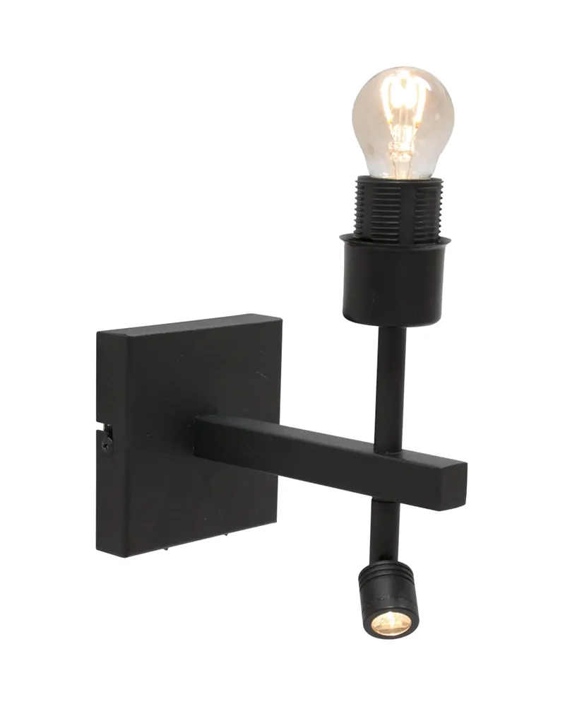 Stang Wandleuchte mit verstellbarem Lesearm in Naturfarben, Schwarz, Ansicht 10