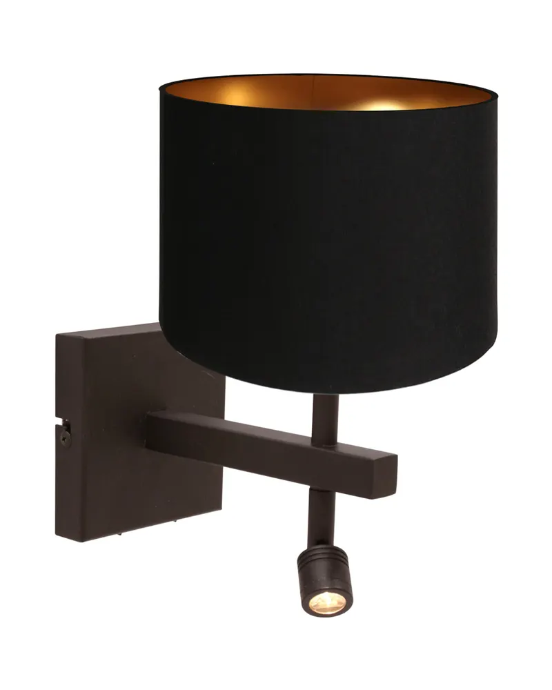 Stang Wandleuchte mit verstellbarem Lesearm, Kakao