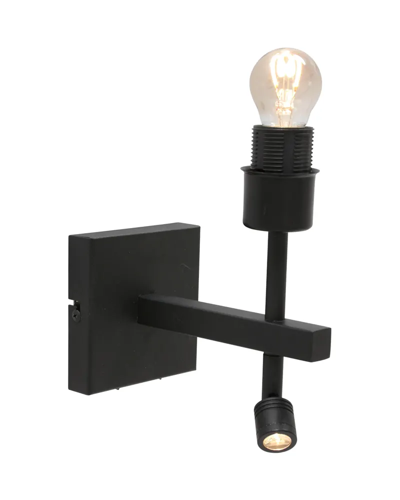 Steinhauer Stang Wandleuchte mit schwenkbarem Lesearm, Schwarz in Schwarz, Ansicht 13
