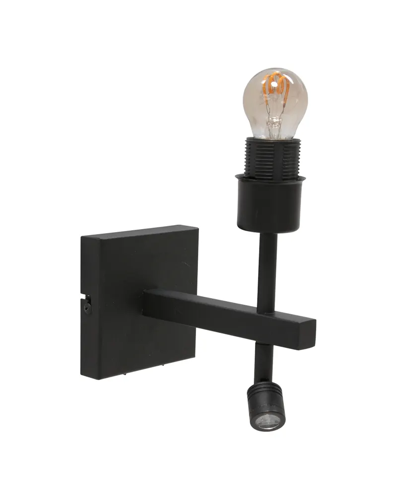 Steinhauer Stang Wandleuchte mit schwenkbarem Lesearm, Schwarz in Schwarz, Ansicht 4