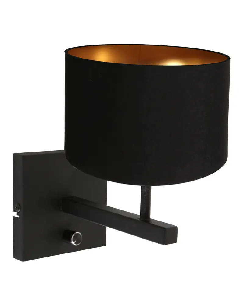 Stang Wandleuchte mit E27-Fassung, Schwarz