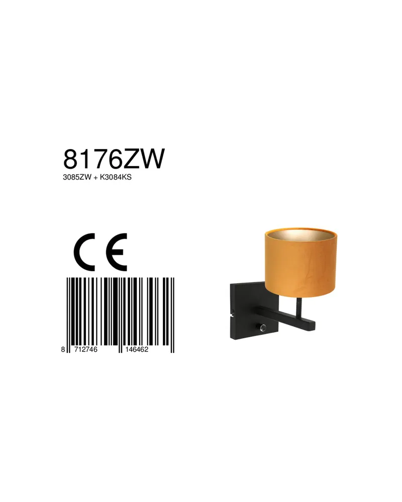 Stang Wandleuchte mit E27-Fassung in Gold, Ansicht 15