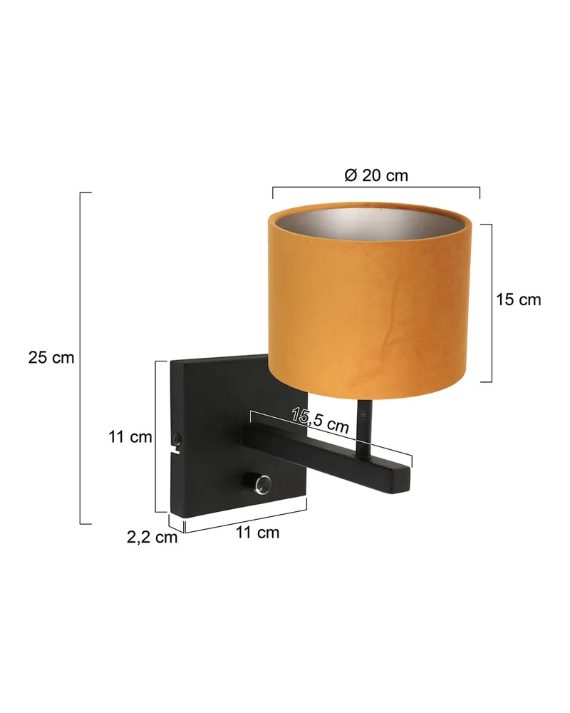 Stang Wandleuchte mit E27-Fassung in Gold, Ansicht 3