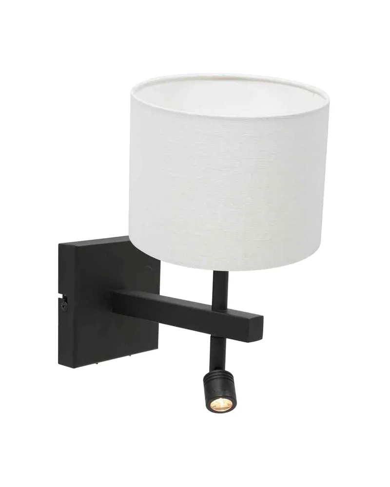 Stang Wandleuchte mit LED-Lesearm in Schwarz, Ansicht 3