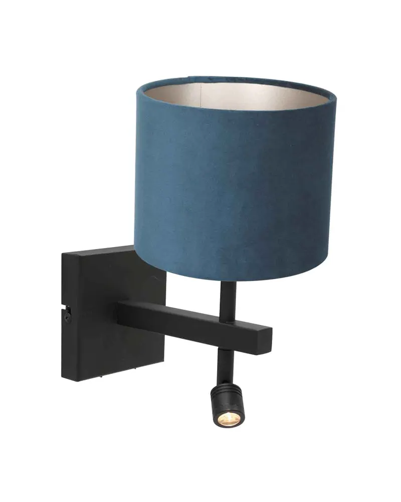 Stang Wandleuchte mit verstellbarem Lesearm in Blau, Schwarz, Ansicht 2