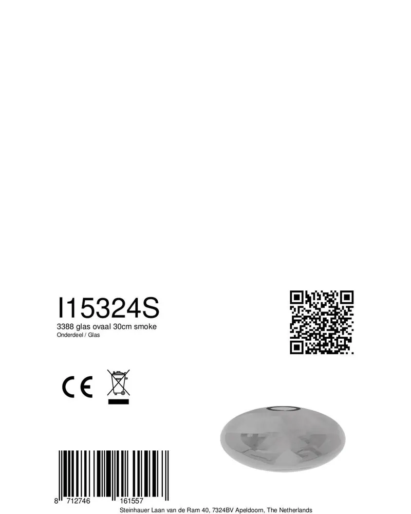 Steinhauer Teil / Glas I15324S aus Rauchglas für Modell 3388ZW in Rauchglas, Ansicht 4