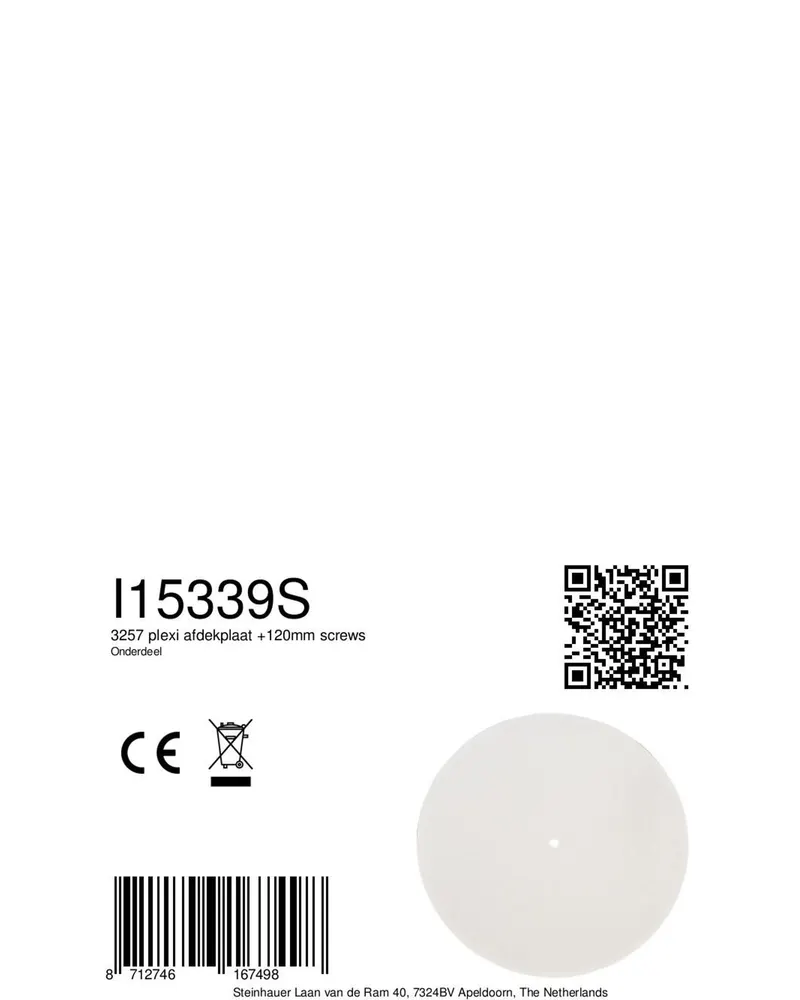 Teil I15339S aus Plexiglas, Leuchtenersatzteil in Mattglas in Mattglas, Ansicht 3