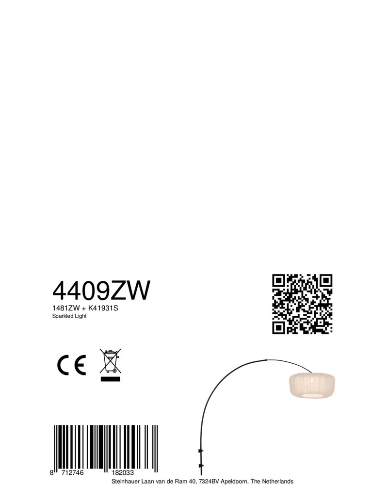 Vella-Lino Wandleuchte mit verstellbarem Arm in Beige, Creme, Schwarz, Ansicht 3