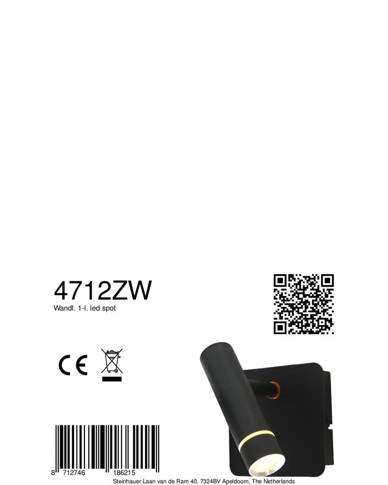 Steinhauer Volari Wandspot in Schwarz mit austauschbarem LED-Modul in Schwarz, Ansicht 9