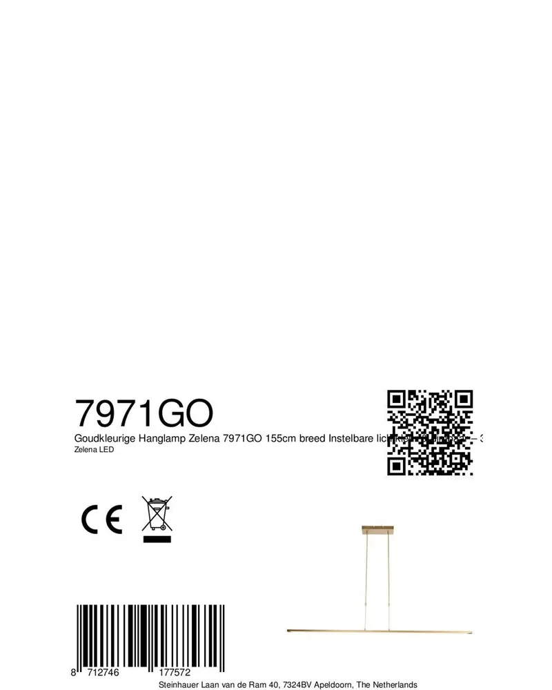 Steinhauer Zelena LED Pendelleuchte in Gold in Gold, Ansicht 15