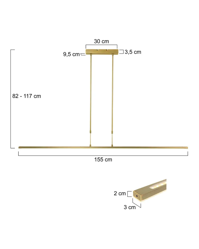 Steinhauer Zelena LED Pendelleuchte in Gold in Gold, Ansicht 3