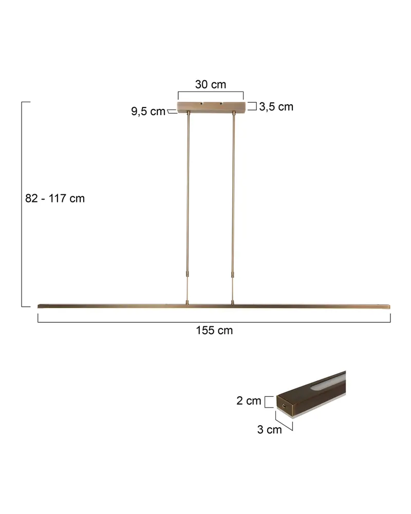 Steinhauer Zelena LED-Pendelleuchte in Bronze, Ansicht 3