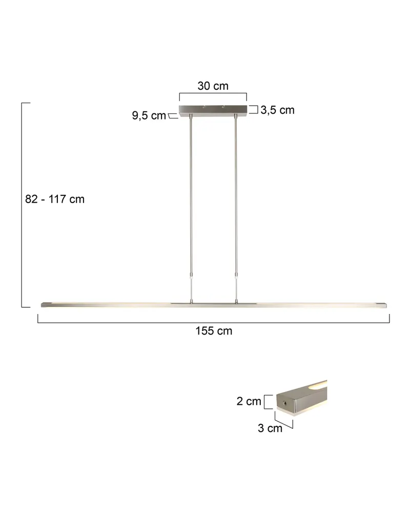 Steinhauer Zelena LED-Pendelleuchte in Stahl, Ansicht 12