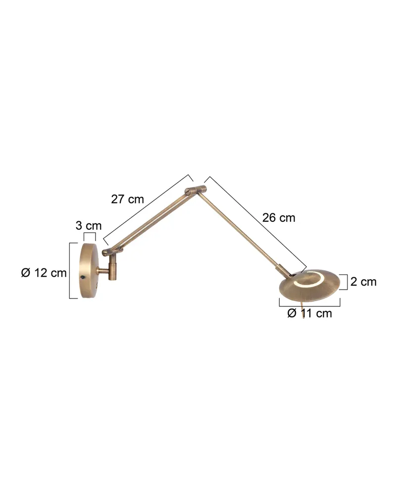 Steinhauer Zodiac LED Wandleuchte mit verstellbarem Lesearm in Bronze, Ansicht 18
