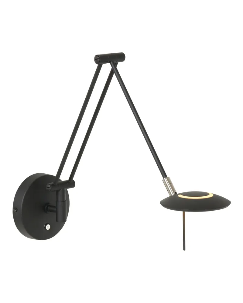 Steinhauer Zodiac LED Wandleuchte mit verstellbarem Lesearm in Schwarz, Ansicht 1