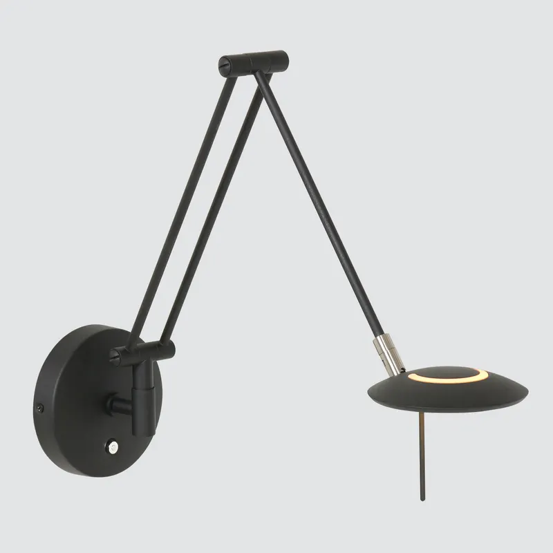 Steinhauer Zodiac LED Wandleuchte mit verstellbarem Lesearm in Schwarz, Ansicht 12