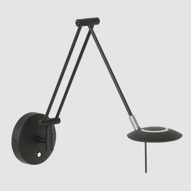 Steinhauer Zodiac LED Wandleuchte mit verstellbarem Lesearm in Schwarz, Ansicht 13