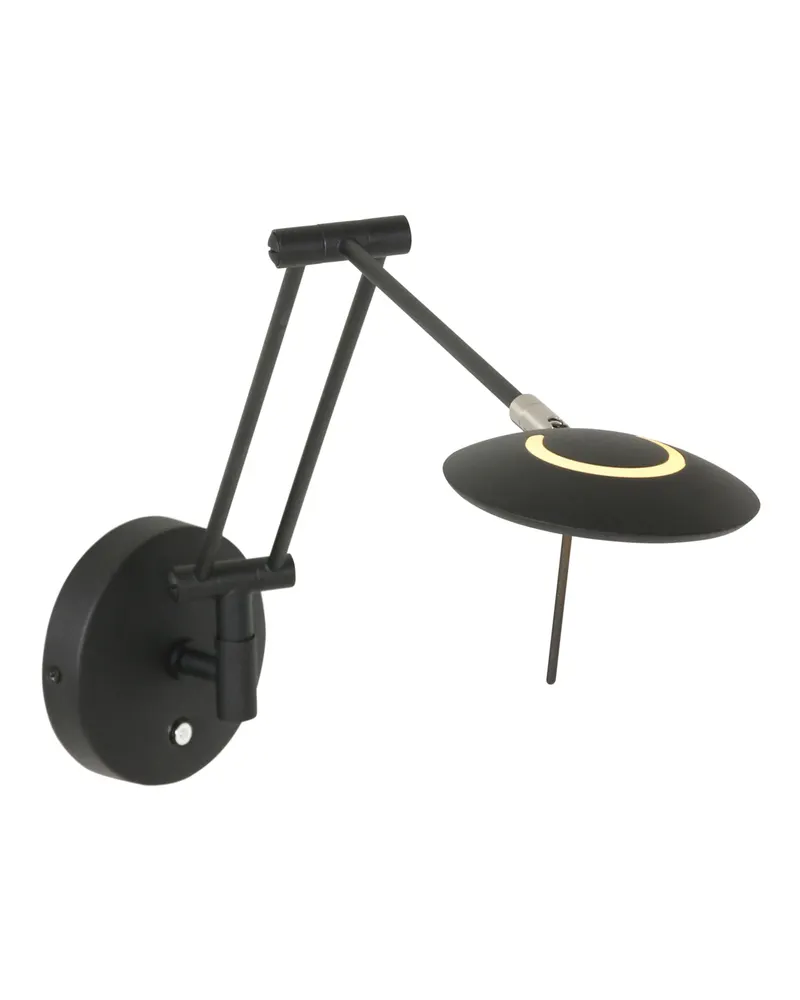 Steinhauer Zodiac LED Wandleuchte mit verstellbarem Lesearm in Schwarz, Ansicht 4